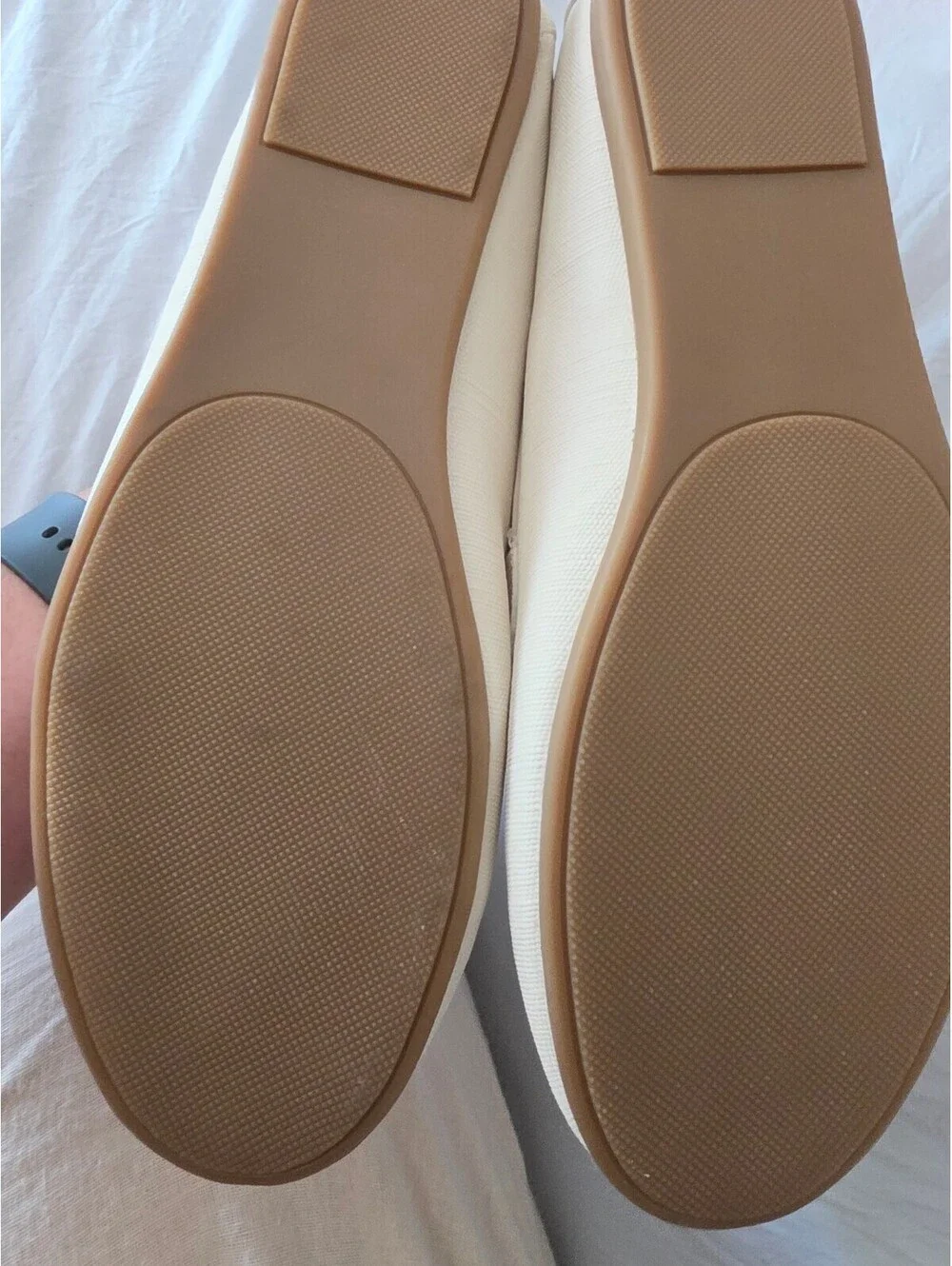 Kensie Yelena Cream Canvas Loafers Women's US 8.5 Comfortable Slip-On Shoes